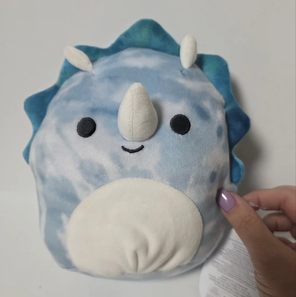 Squishmallow Jerome Blue Tie Dye Triceratops Dinosaur Plush Stuffed Animal NWT